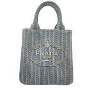 Prada Logo Embroidered bag Ricamo Tote Gray Jacquard